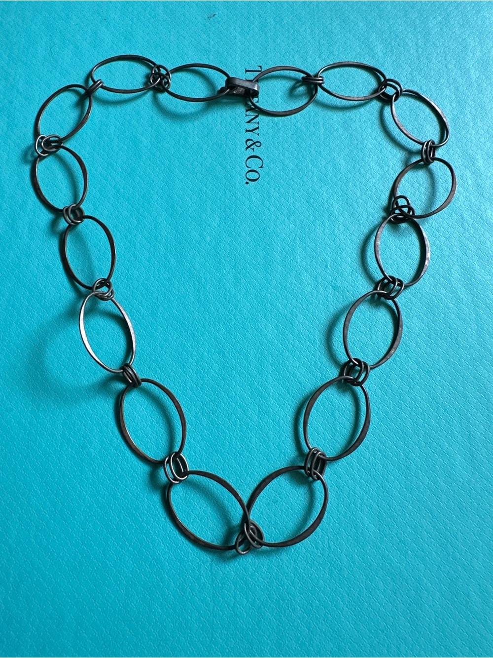 Vintage Sterling Silver O Link Necklace